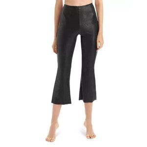 NEW Commando Faux Leather Cropped Flare Pant In Black Size XS
